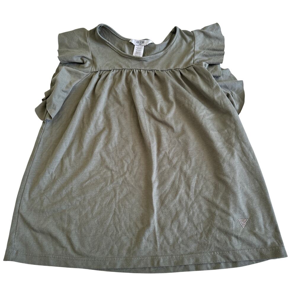 Guess Green Flutter Sleeve Top - Girls Size 7/8